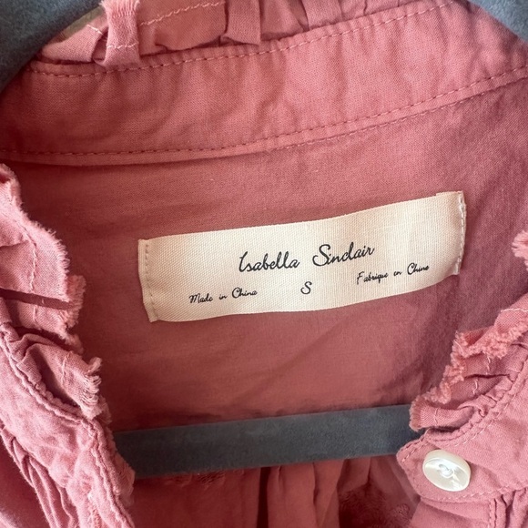 Isabella Sinclair Anthropologie pink boho embroidered daisy Top S - Picture 4 of 8